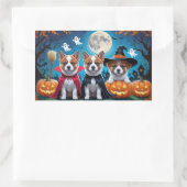 秋田犬かぼちゃハロウィンおもしろい 長方形シール (バッグ)