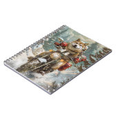 秋田犬がオートバイクリスマスにライディング ノートブック (左側)