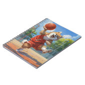 秋田犬がバスケットボールをプレイ ノートブック (左側)