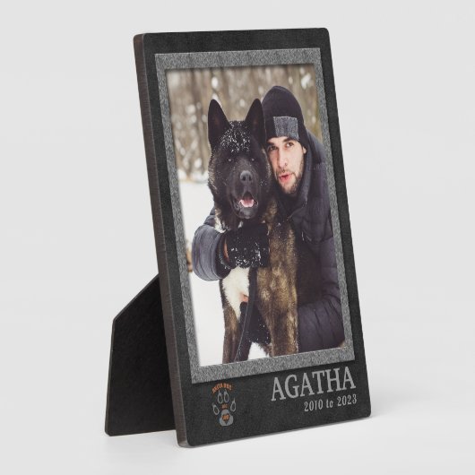 秋田犬が記念写真プラーク フォトプラーク (側面)