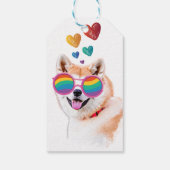 秋田犬とハートバレンタインデー ギフトタグ (裏面)