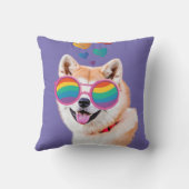 秋田犬とハートバレンタインデー クッション (裏面)