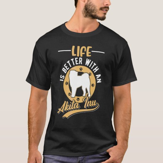 秋田犬と一緒に Tシャツ (正面)