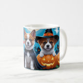 秋田犬のかぼちゃハロウィン パロディ コーヒーマグカップ (正面右)