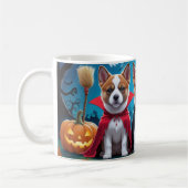 秋田犬のかぼちゃハロウィン パロディ コーヒーマグカップ (左)