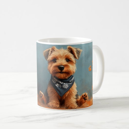 秋田犬のかわいいキャラクター コーヒーマグカップ (正面右)