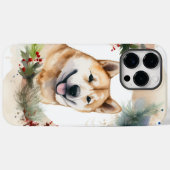 秋田犬のクリスマスリースの可愛い犬 Case-Mate iPhoneケース (裏面 (横))