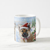 秋田犬のクリスマス コーヒーマグカップ (正面右)