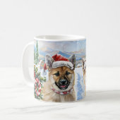 秋田犬のクリスマス コーヒーマグカップ (正面左)