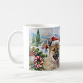 秋田犬のクリスマス コーヒーマグカップ (左)