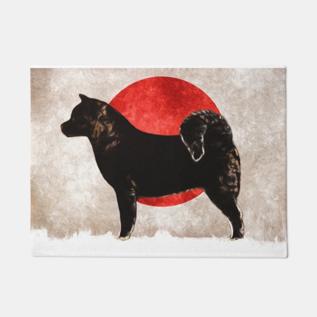 秋田犬のドアのドアマット ドアマット (正面)