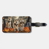 秋田犬のハロウィンスプーキー ラゲッジタグ (裏面横)