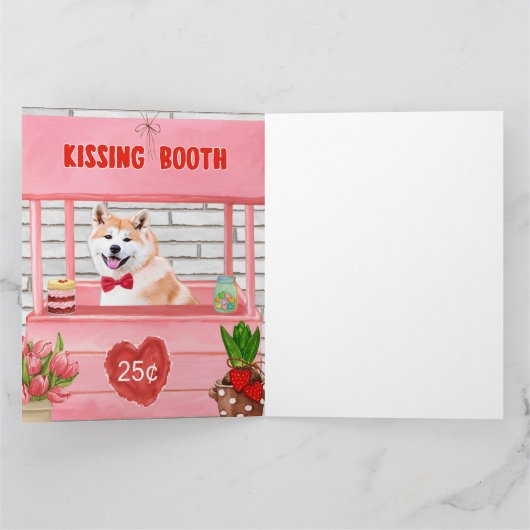 秋田犬のバレンタインデーキッシングブース カード (内部)