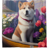 秋田犬のパドル – 絶景の冒険|過去記事 シャワーカーテン (正面)