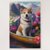 秋田犬のパドル – 絶景の冒険|過去記事 ジグソーパズル (縦)