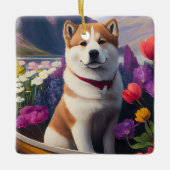 秋田犬のパドル – 絶景の冒険|過去記事 セラミックオーナメント (正面)