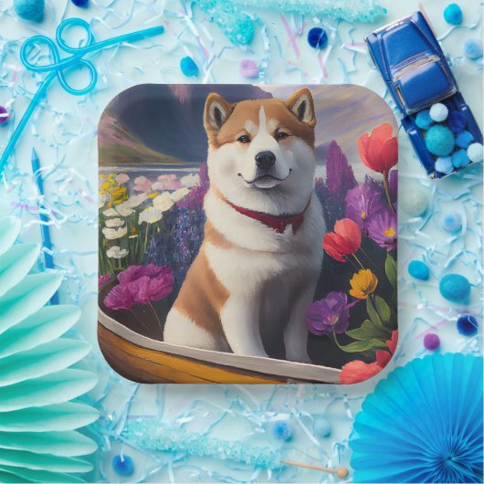 秋田犬のパドル – 絶景の冒険|過去記事 ペーパープレート (パーティー)