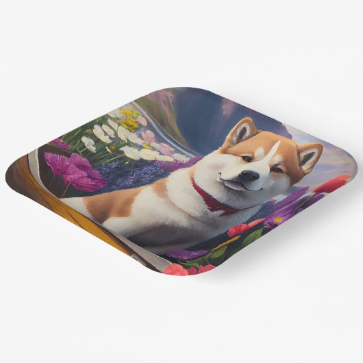 秋田犬のパドル – 絶景の冒険|過去記事 ペーパープレート (傾斜あり)