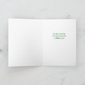 秋田犬のパーティーハットオンイエロー誕生日 カード (内部)