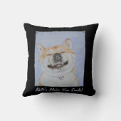 秋田犬のポートレートの絵画のコレクション クッション (裏面)