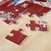 秋田犬の冬の不思議の国クリスマスジョイ ジグソーパズル (側面)