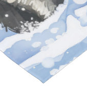 秋田犬の冬の不思議の国クリスマスジョイ テーブルクロス (アングル)