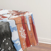 秋田犬の冬の不思議の国クリスマスジョイ テーブルクロス (インサイチュ)