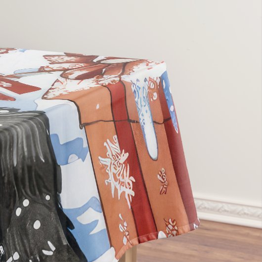 秋田犬の冬の不思議の国クリスマスジョイ テーブルクロス (インサイチュ)