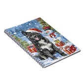 秋田犬の冬の不思議の国クリスマスジョイ ノートブック (右側)