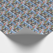 秋田犬の冬の不思議の国クリスマスジョイ ラッピングペーパー (角)