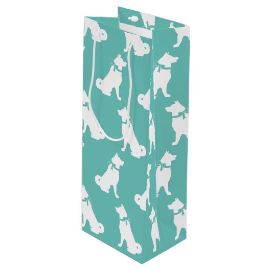 秋田犬の子犬 ワインギフトバッグ (正面アングル)