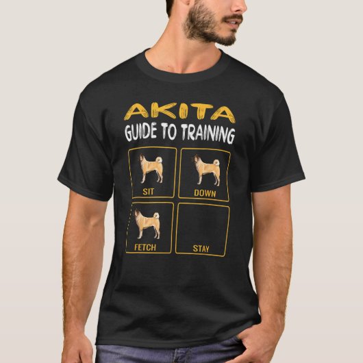 秋田犬の服従ガイド Tシャツ (正面)
