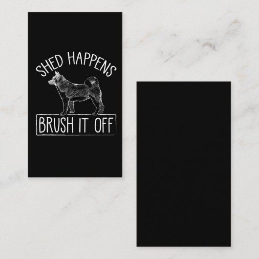 秋田犬の毛髪で毛を払う動物愛好家 名刺 (正面/裏面)