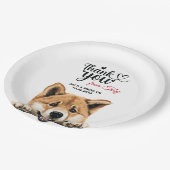 秋田犬の結婚披露宴 ペーパープレート (アングル)