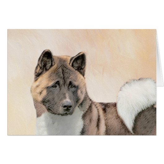 秋田犬の絵 - かわいいオリジナルの犬のアート (正面横)