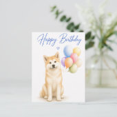 秋田犬の誕生日 ポストカード (スタンド正面)