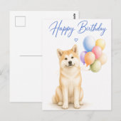 秋田犬の誕生日 ポストカード (正面/裏面)