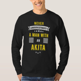 秋田犬を飼う男をなめないで Tシャツ