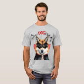 秋田犬カウントDOGculaおもしろい犬恋人ハロウィーン Tシャツ (正面フル)
