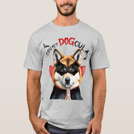 秋田犬カウントDOGculaおもしろい犬恋人ハロウィーン Tシャツ