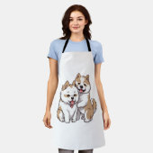秋田犬クラシックTシャツ エプロン (着用した状態)