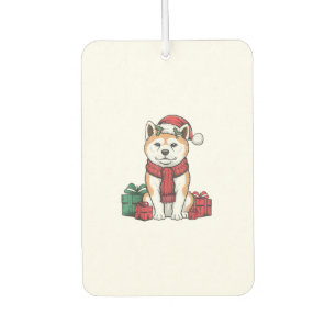 秋田犬クリスマスパーティーホリデーサンタドッグクリスマス カーエアーフレッシュナー