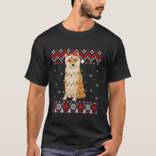 秋田犬サンタ帽子男女キッズ醜いキリスト Tシャツ
