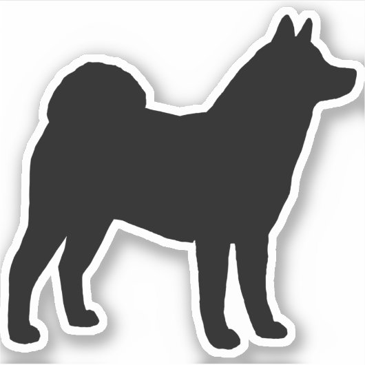 秋田犬シルエット犬クール犬ビニールステッカー シール (正面)