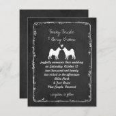 秋田犬シルエット結婚ズ 招待状 (正面/裏面)