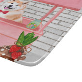 秋田犬バレンタインデーキスをするス カッティングボード (角)