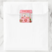 秋田犬バレンタインデーキスをするス スクエアシール (バッグ)