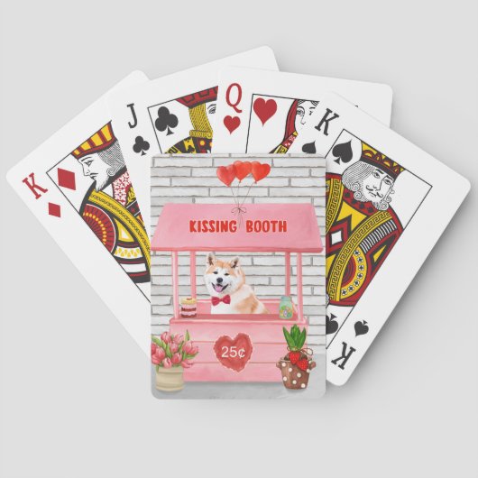 秋田犬バレンタインデーキスをするス トランプ (裏面)