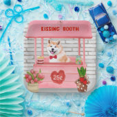 秋田犬バレンタインデーキスをするス ペーパープレート (パーティー)