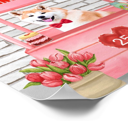 秋田犬バレンタインデーキスをするス ポスター (角)